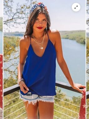 Royal blue shift tank